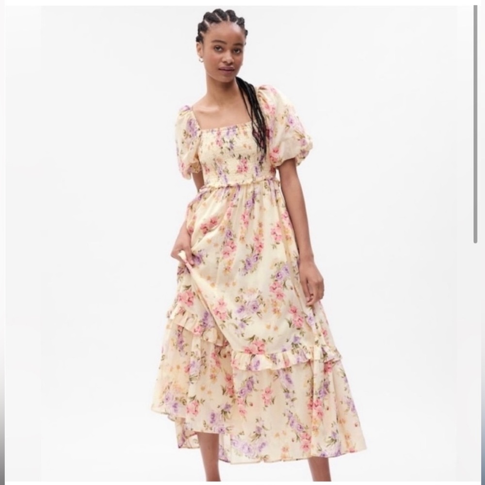 Gap × LoveShackFancy Floral Puff Sleeve Maxi Dress